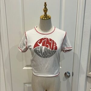 Goodie two Sleeves Graphic Tee with Red and Gray Design